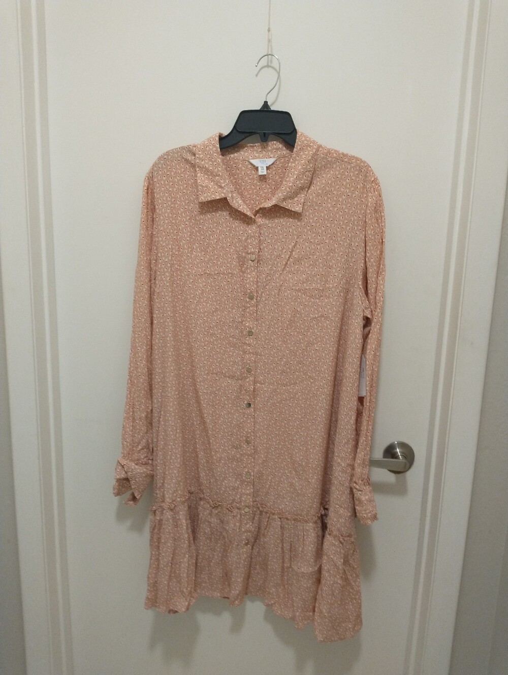 Time and Tru Women's Ruffle Mini Shirtdress, Size XXL(20)